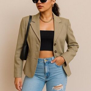 Vintage Herringbone Blazer | Sz 12